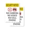 Signmission No Camera No Video With Symbol OSHA Security Notice Sign, Vinyl Decal, 5in W x 7in L, 2PK OS-2PACK-SN-D-57-V-11720 - alternate 1